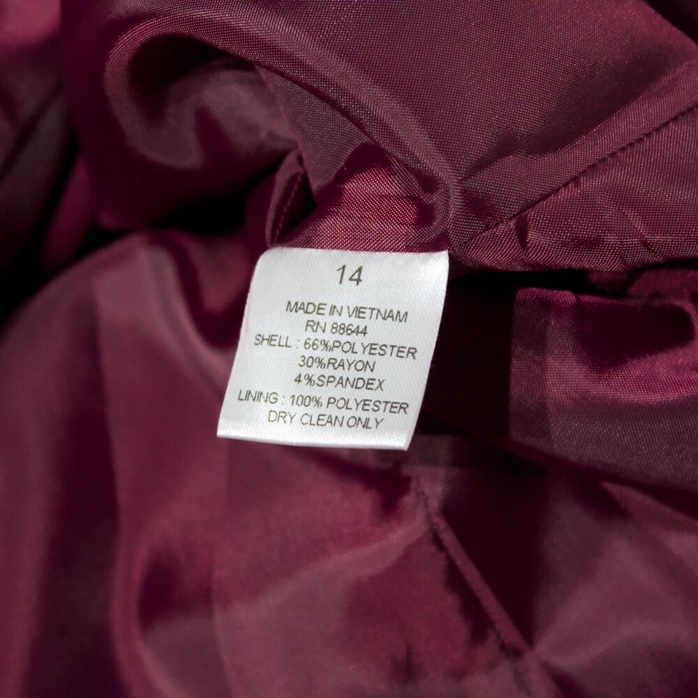 NWT John Meyer of Norwich Long Duster Light Coat Red Wine Stretch Women Size 14 - Picture 10 of 16